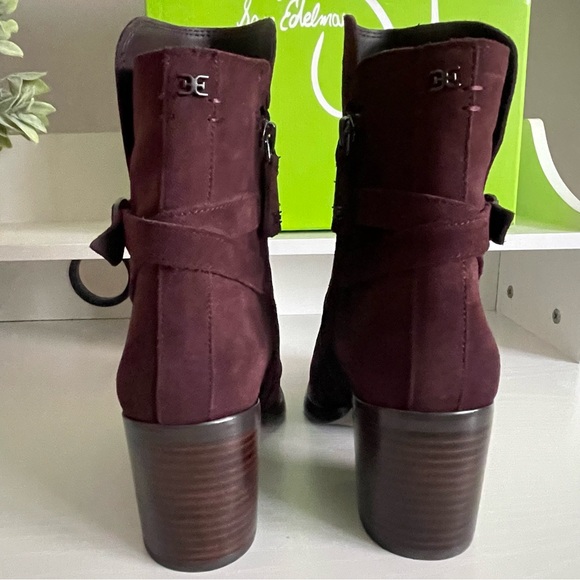 Sam Edelman Women’s Size 6M Simona Boots Bootie Pecan Suede Stacked Heel - Picture 3 of 13
